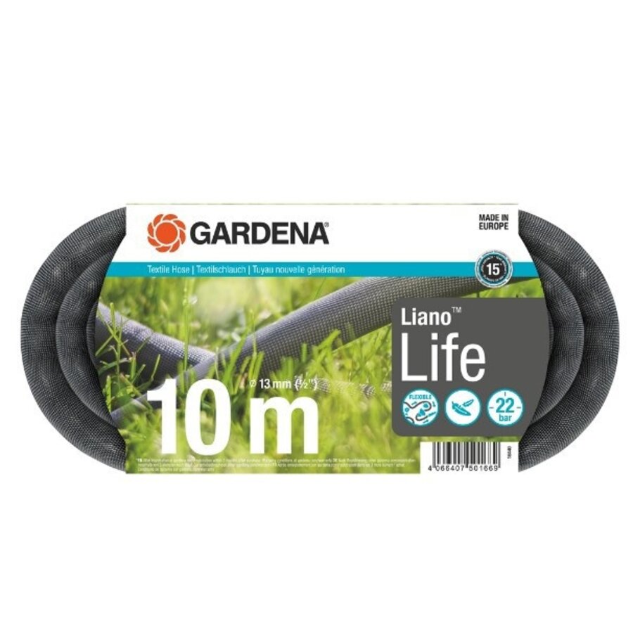 Textielslang Liano Life set | 10 m, 20 m of 30 m | 13 mm (1/2") | inclusief koppelingen en sproeier