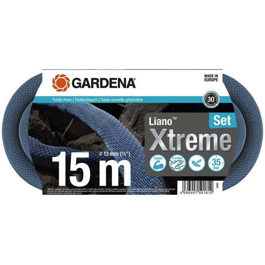 Textiel tuinslang set Liano Xtreme | 13 mm (1/2) | 15 m | 20 m | 30 m