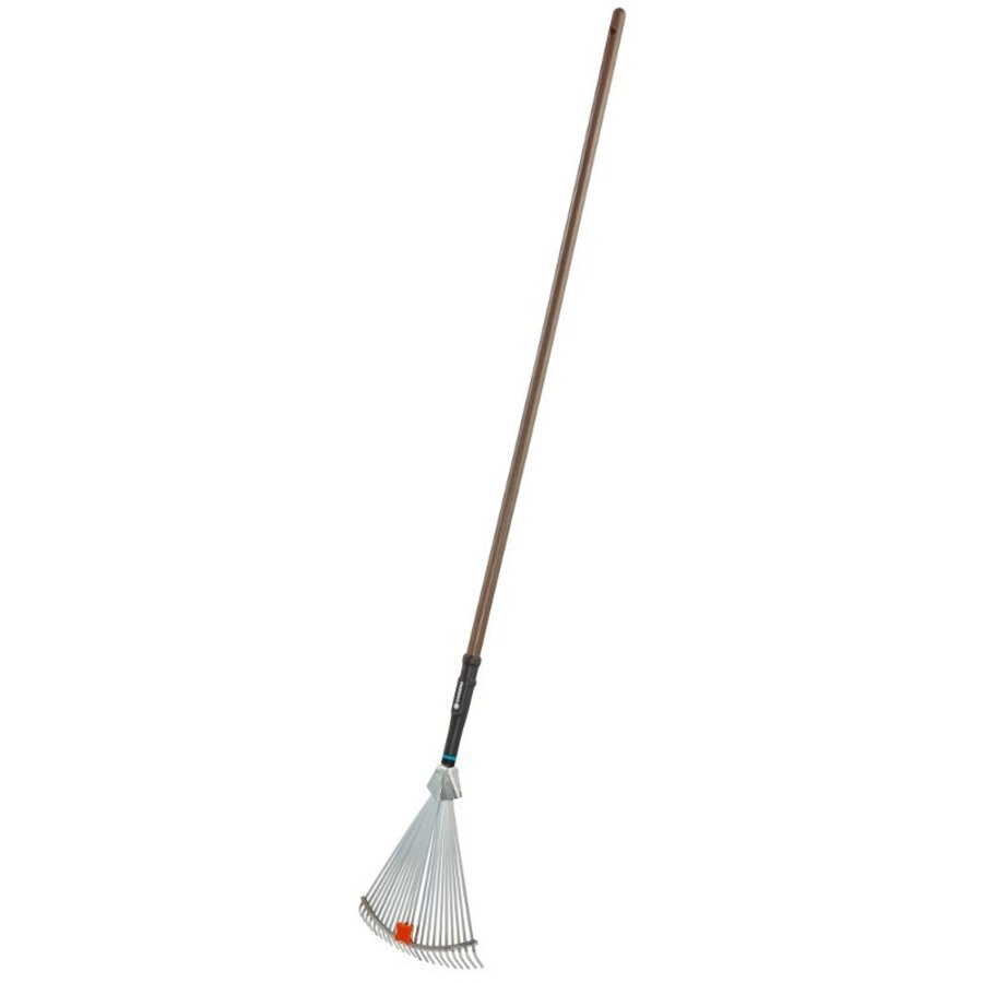 Verstelbare bladhark met verstelbare werkbreedte 30–50 cm | houten steel 140 cm