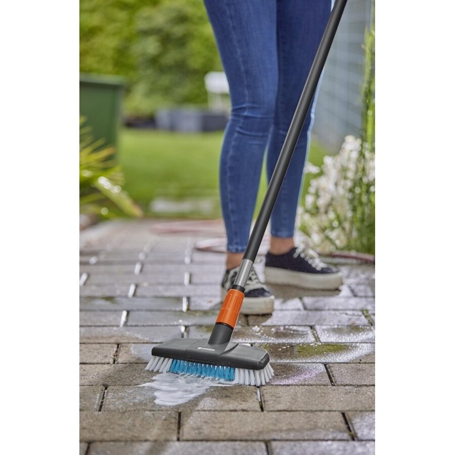 Wasset met steel hard | watervoerende terrasborstel set | steel 150 cm