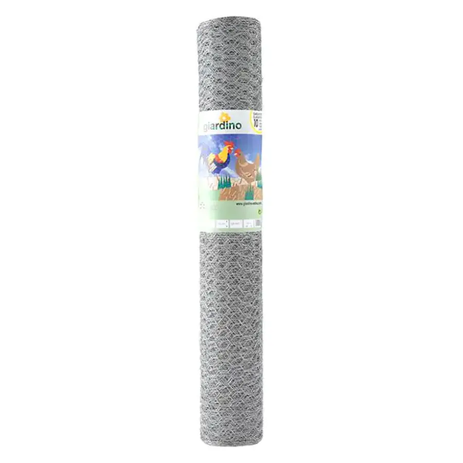 Zeskantgaas verzinkt 25 mm | draaddikte 0,8 mm | hoogte 50 cm | rol 5 m | 10 m | 25 m | 50 m