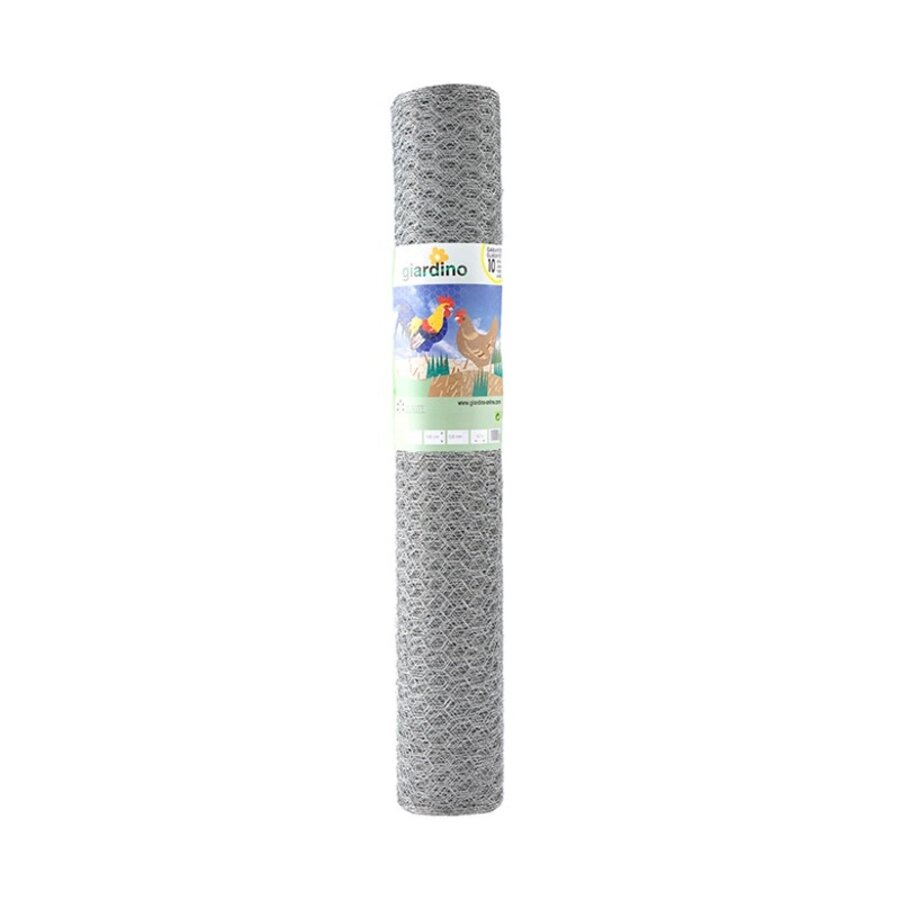 Zeskant gaas verzinkt 25 mm | draaddikte 0,8 mm | 100 cm hoog | rol 5 m | 10 m | 25 m | 50 m