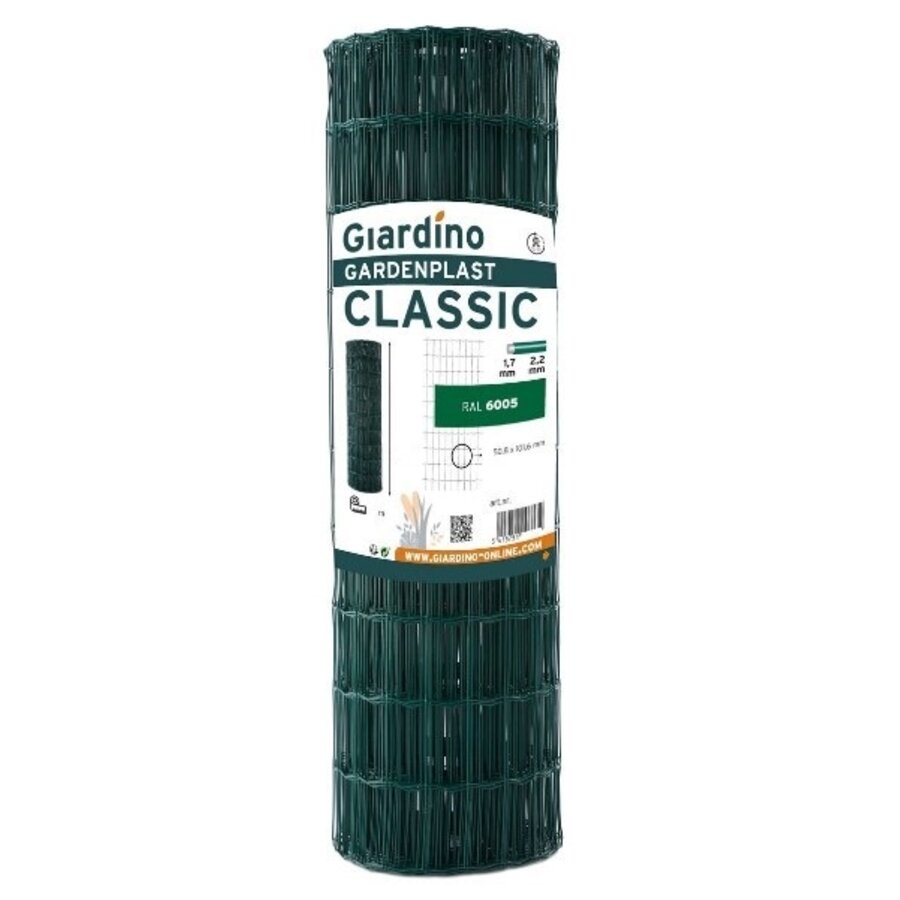 Tuingaas geplastificeerd groen 0,81 m x 25 m | rechthoekige mazen 10 x 5 cm
