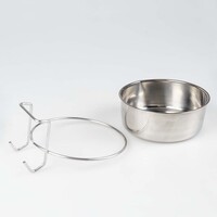 Vogel eetkom inox met haak zilver | XS 150 ml 7 cm + S 300 ml 9 cm