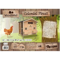Kippenhok Colonial Pinus houtkleurig | 117 x 102,5 x 125 cm | met 3 legbakken