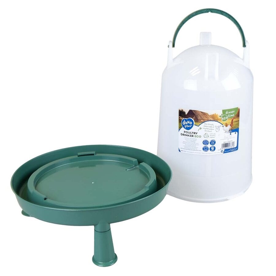 Drinkklok schroef met handvat en pootjes eco | transparant groen | 10 liter
