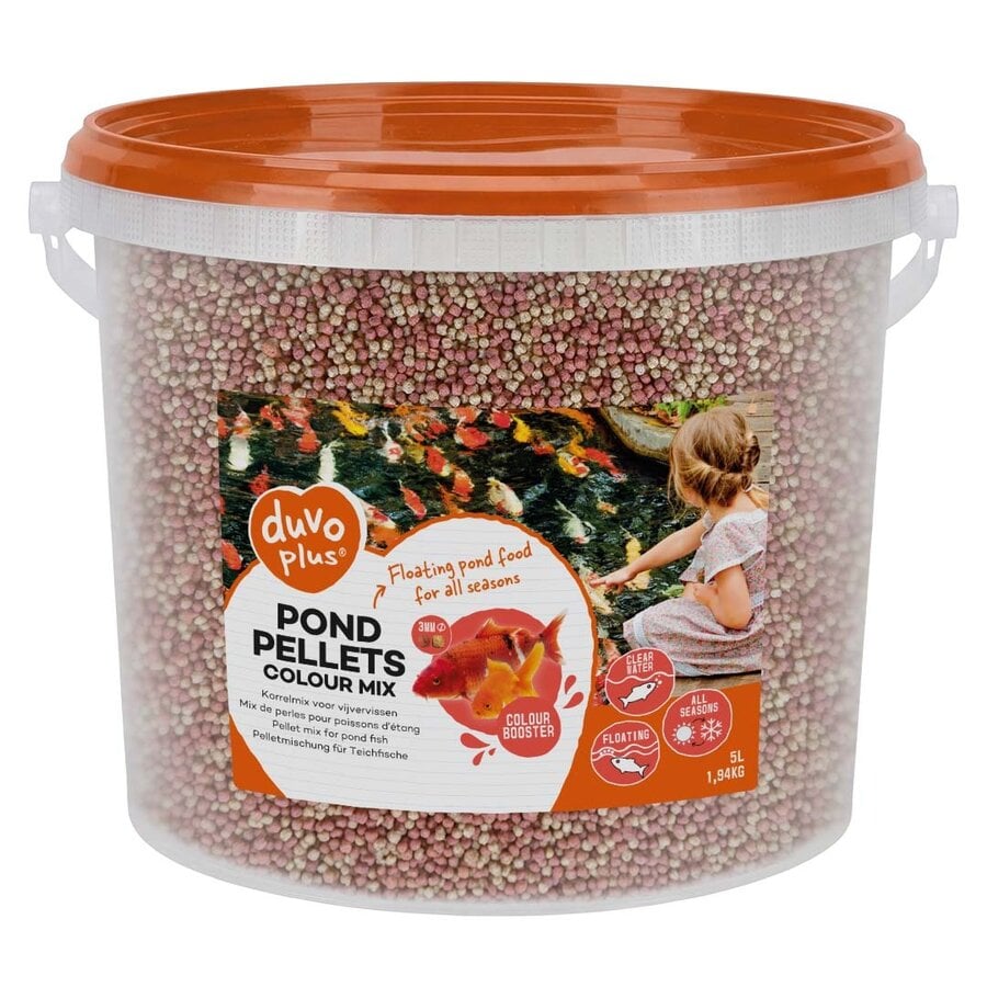 Vijverpellets kleurmix drijvend 10 liter | kleurvoer | 3 mm
