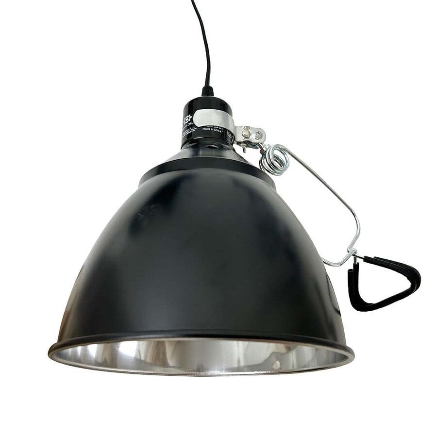 Lamphouder zwart 14 cm | aluminium reflector | keramische fitting | 175 cm kabel