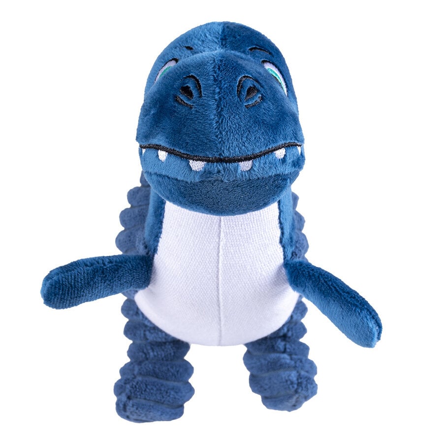 Pluche dino Ankylosaurus corduroy blauw 32 x 8 x 17 cm | met pieper