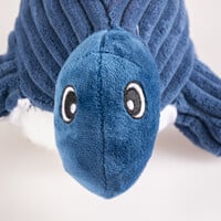 Pluche dino stegosaurus corduroy blauw 34 x 12 x 16 cm | met pieper