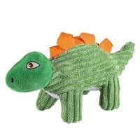 Pluche dino stegosaurus corduroy groen | 30 x 12 x 15 cm | met pieper