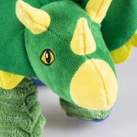 Pluche dino triceratops corduroy groen 34 x 17 x 18 cm | met pieper
