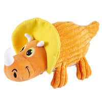 Pluche dino triceratops hondenspeelgoed | corduroy | 30x12x14 cm | oranje