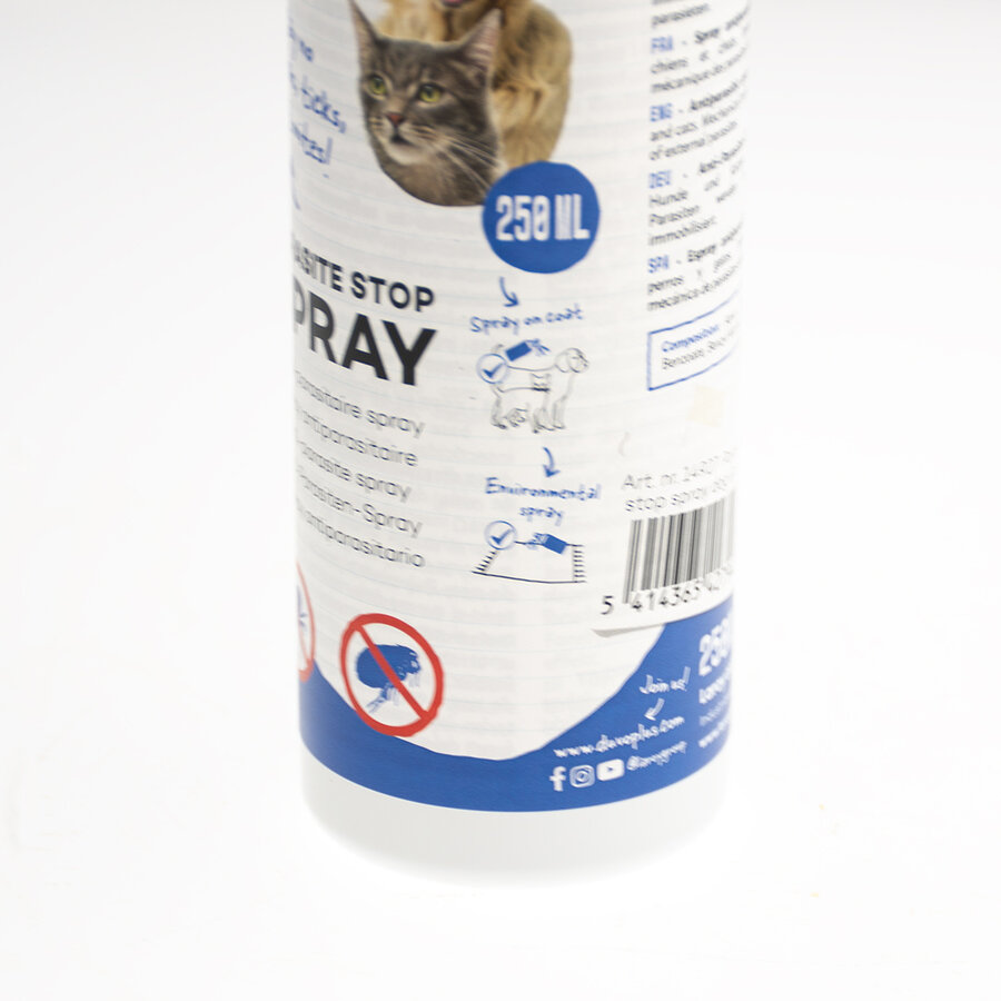Anti-parasitaire spray hond en kat 250 ml | tegen vlooien en teken (fysieke werking)