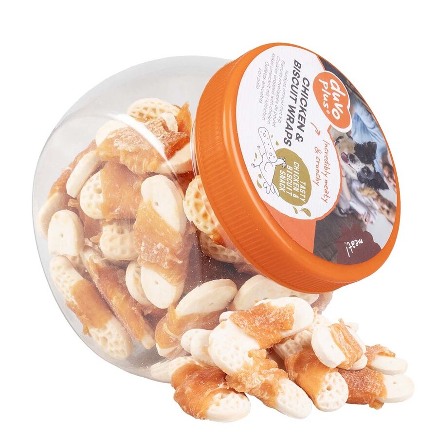 Meat kip & biscuit wraps hondensnack 400 g | krokante koekjes met kip