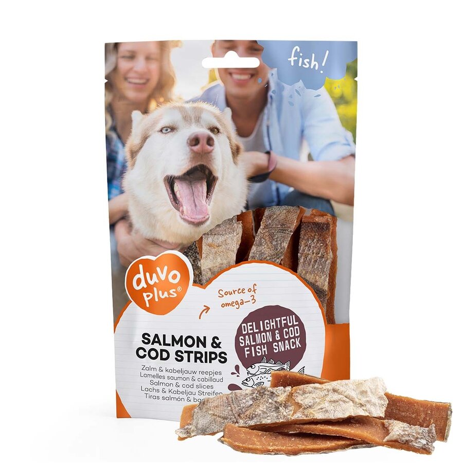 Zalm | kabeljauw strips hondensnack 150 g | omega 3 | graanvrij