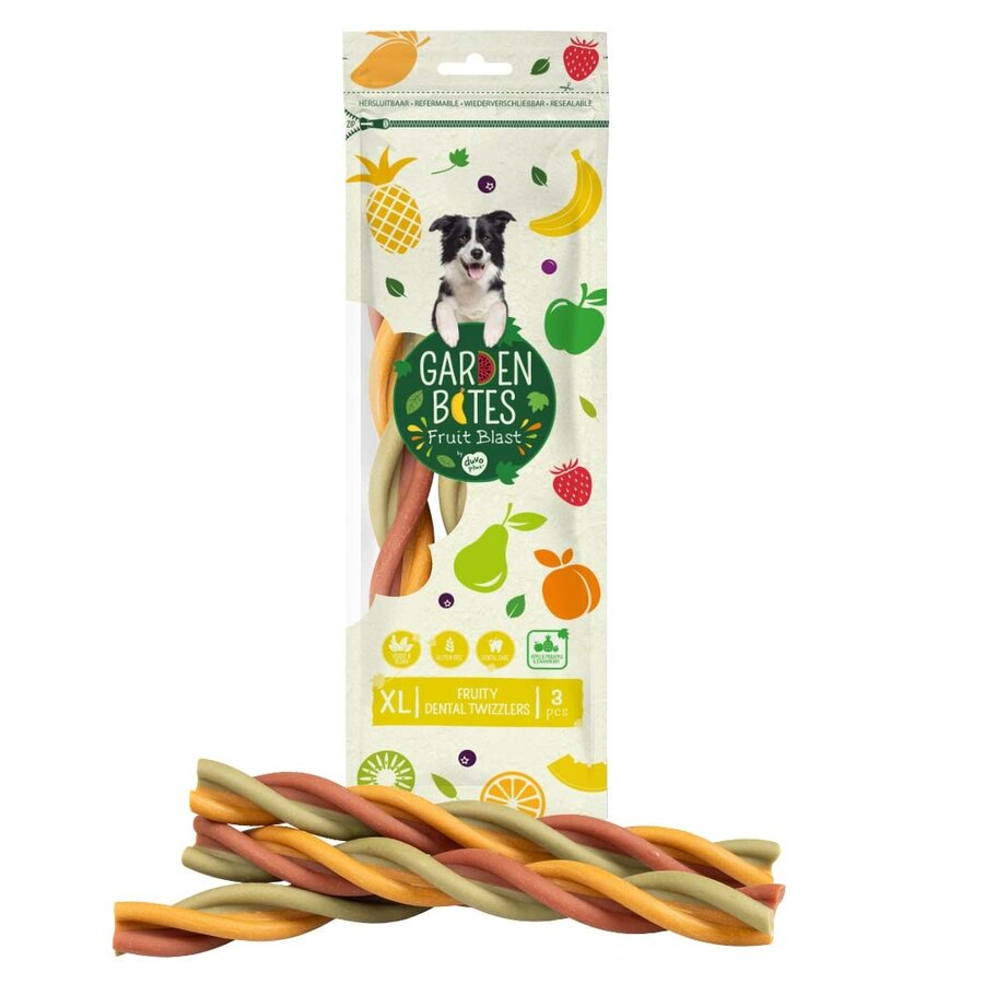 Fruity Dental Twizzlers hondensnack | Small 12,5 cm 20 stuks | Large 16 cm 10 stuks | Extra Large 25 cm 3 stuks