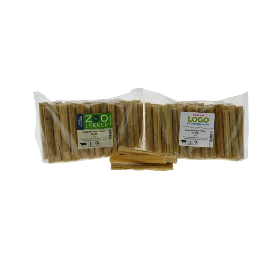 Geperste staaf buffelhuid 12,5 cm Ø15 mm | kauwsnack 10 stuks (20–30 g)