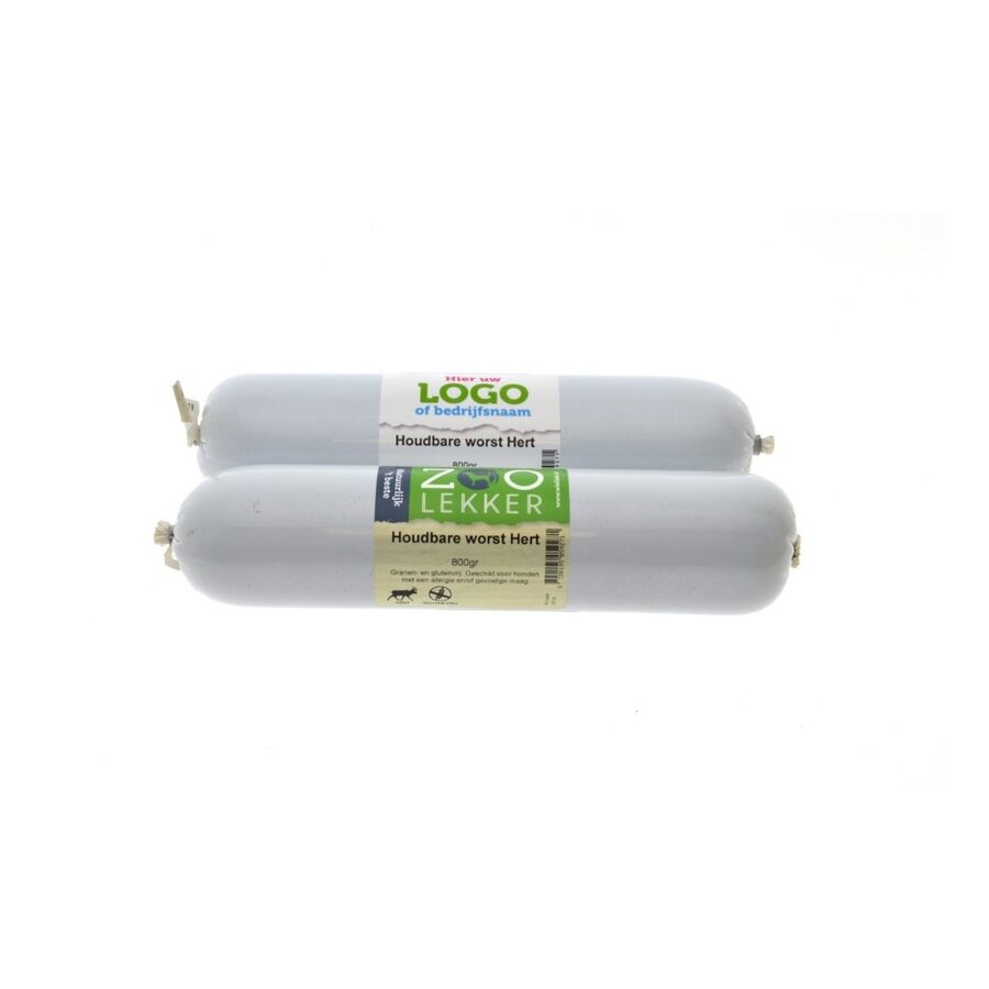 Houdbare hondenworst hert 800 gram | graanvrij en glutenvrij