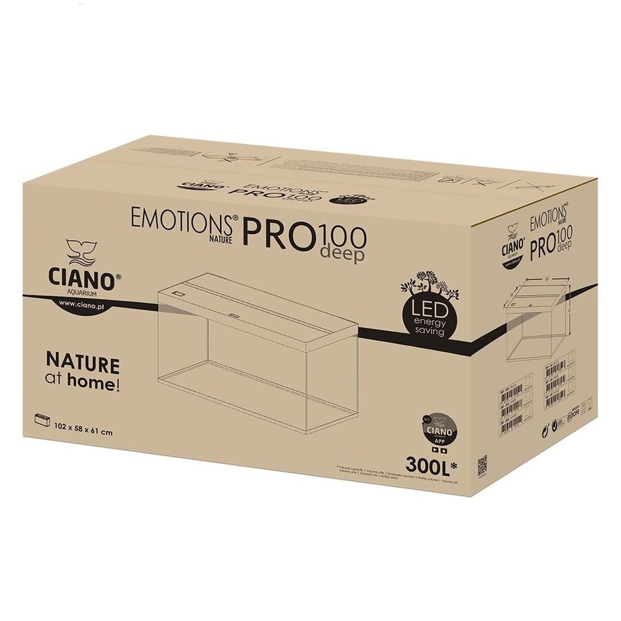 Aquarium Pro 100 Deep 300 liter | 102 x 58 x 61 cm | complete set