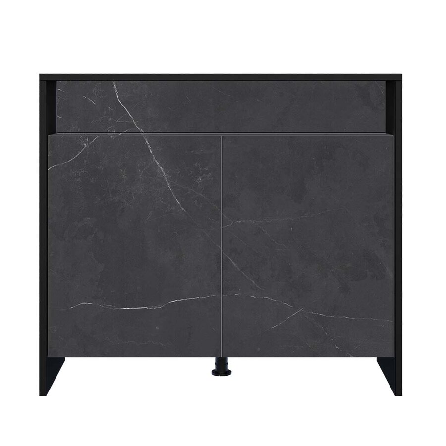 Aquariumkast Aqua 80 Black Marble | 80x30x70 cm | met 2 deuren en opbergruimte