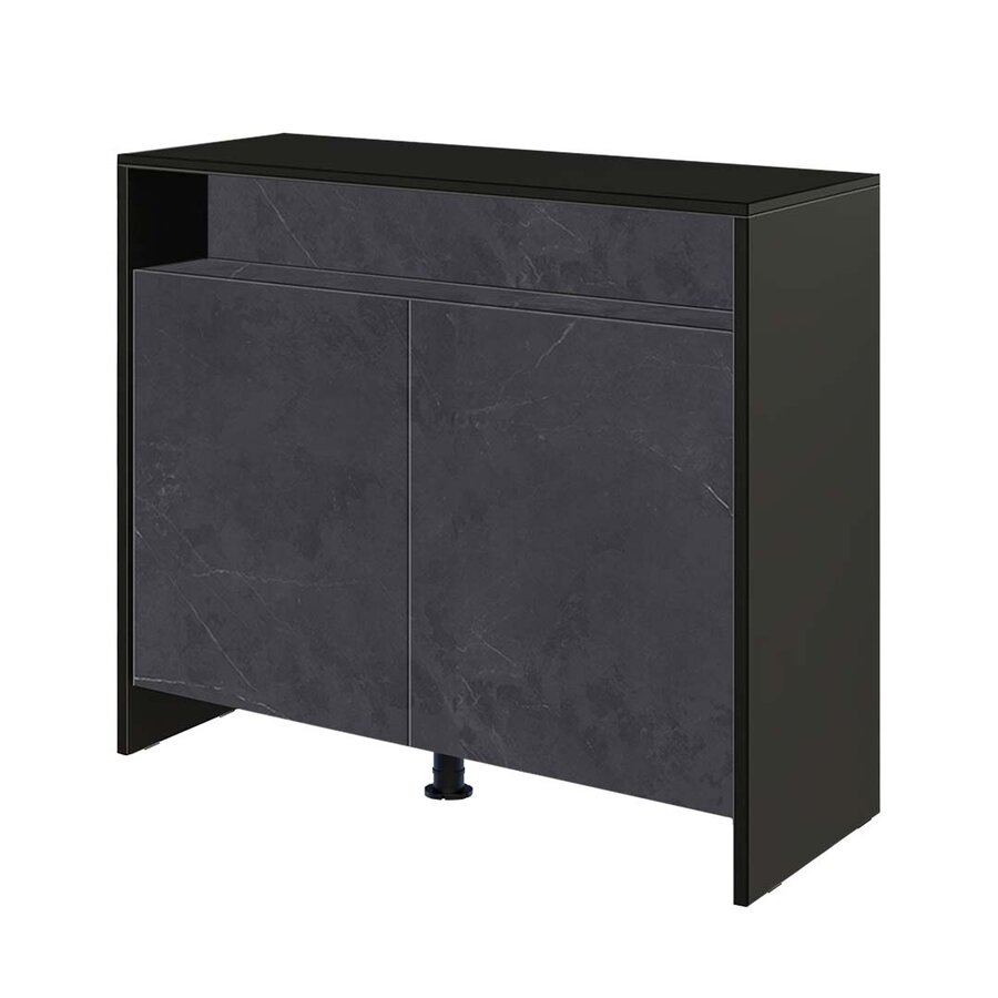 Aquariumkast Aqua 80 Black Marble | 80x30x70 cm | met 2 deuren en opbergruimte