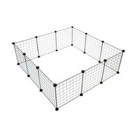 Modulair verblijf | uitloopren kleine zoogdieren | 107x107x35 cm | zwart