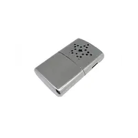 Benzine pocketwarmer | zakformaat | 25 ml vulling | tot 12 uur warmte
