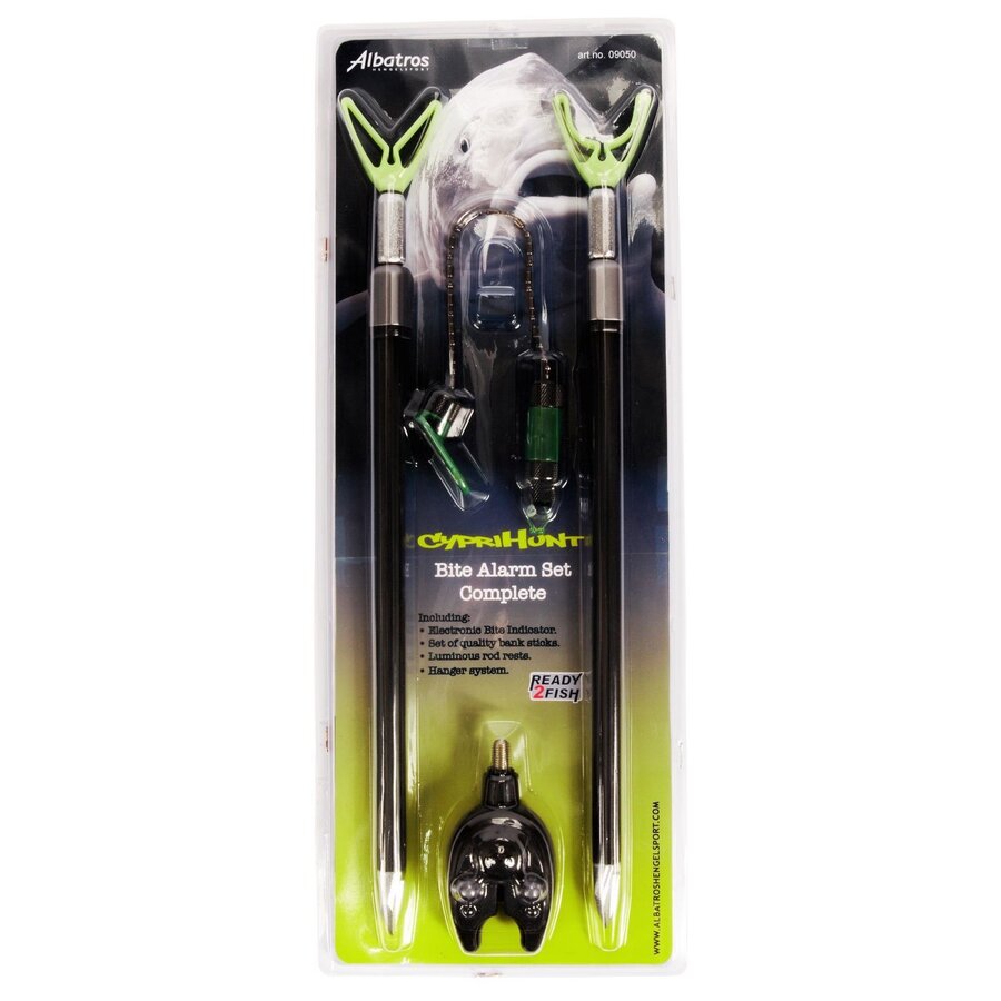 Beetmelder set met 2 telescopische banksticks | dropbite indicator | zwart