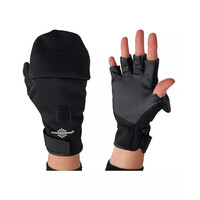 Omklapbare neopreen hengelhandschoenen met fleece vingerkap | maat M/L/XL