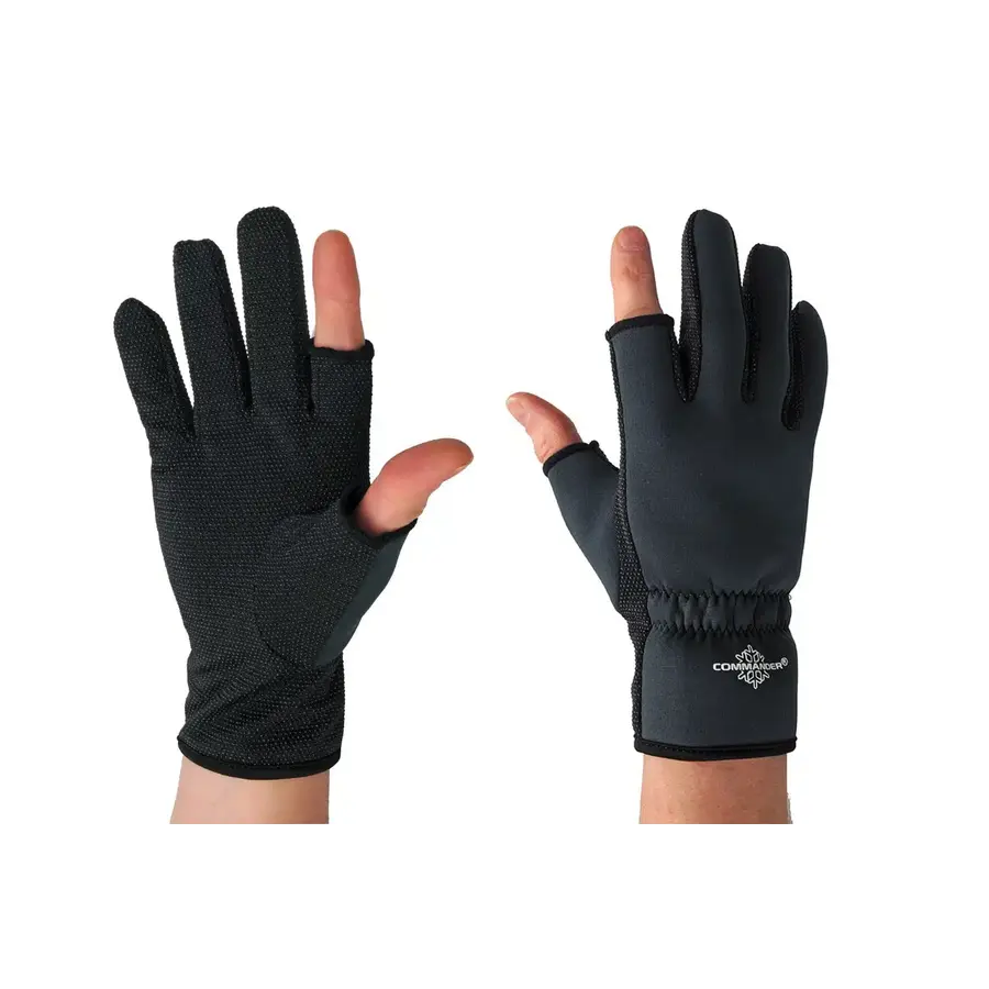 Neopreen vishandschoen met omklapbare vingerkap | maat M-L-XL