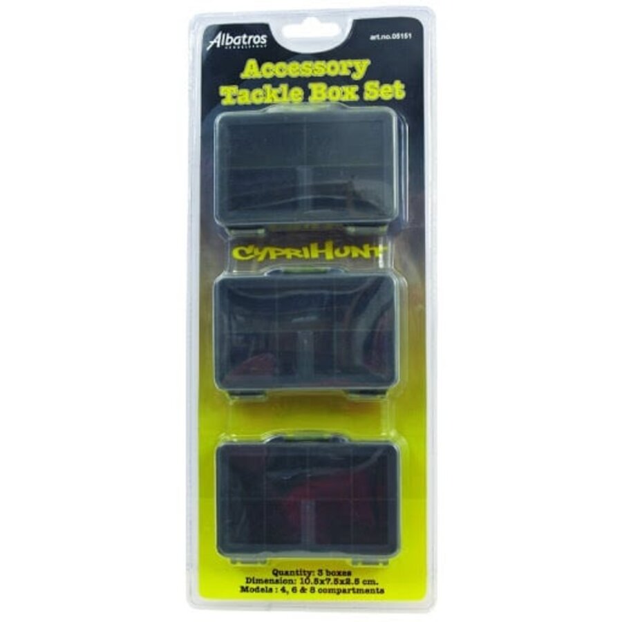 Accessoires tacklebox set | set van 3 tackleboxen voor klein materiaal
