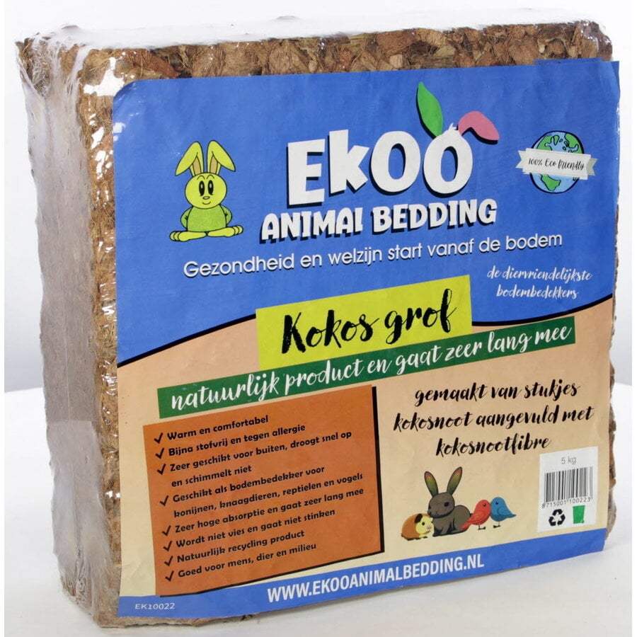Kokosblok bodembedekking 5 kg | uitzetbaar kokos substraat | grof of fijn