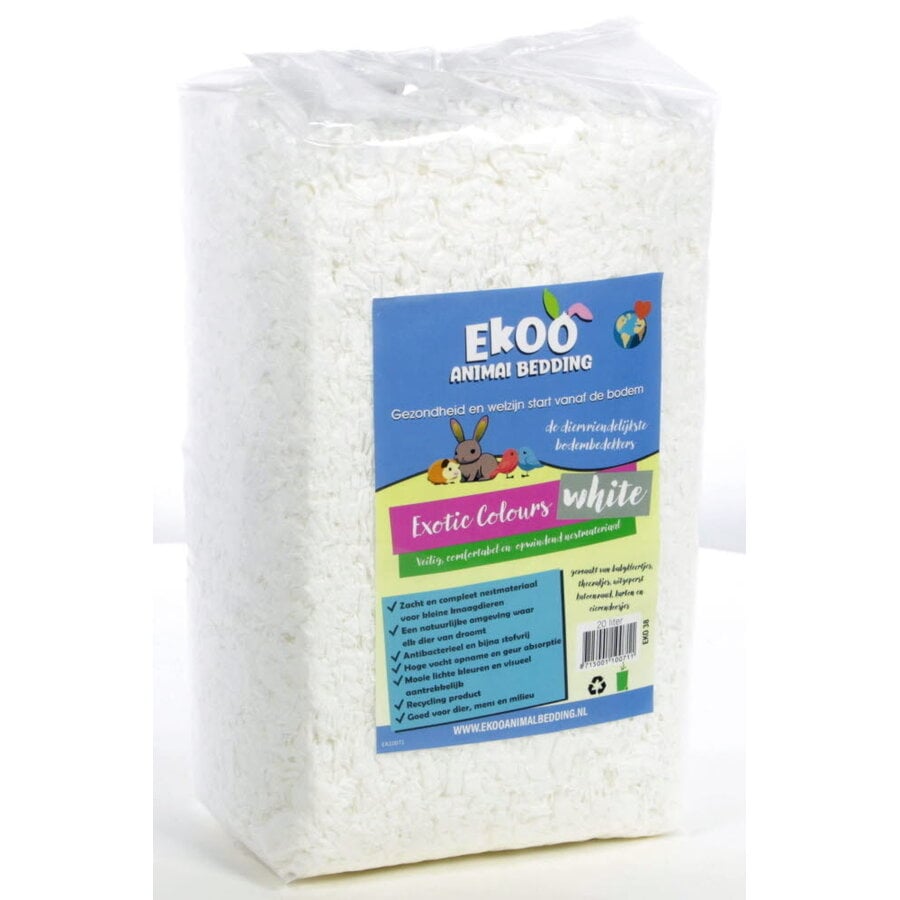 Exotic Color bodembedekking 20 liter | zacht nestmateriaal in wit, blauw of roze