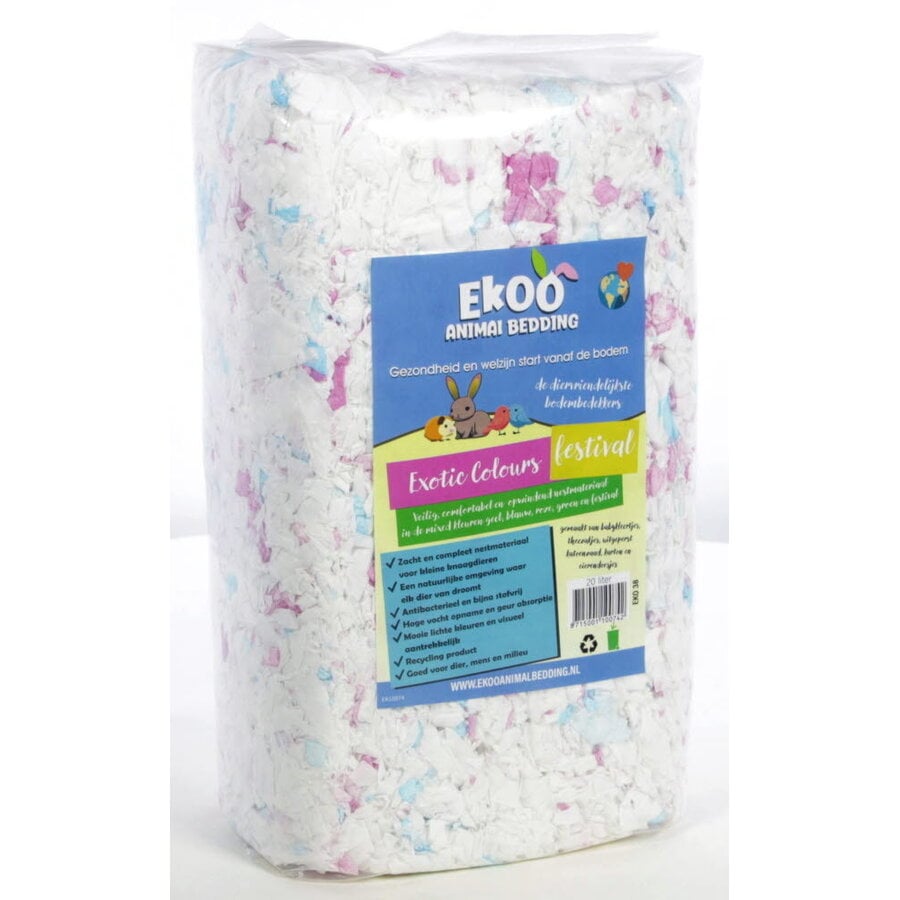 Exotic Color Festival nestmateriaal voor knaagdieren | 20 liter | zacht | gerecycled