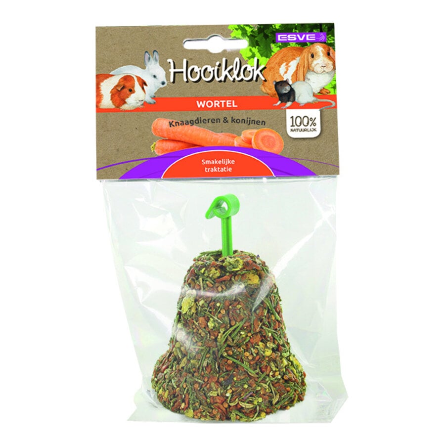 Hooiklok Wortel 125 g | vezelrijke knaagsnack voor konijnen en knaagdieren