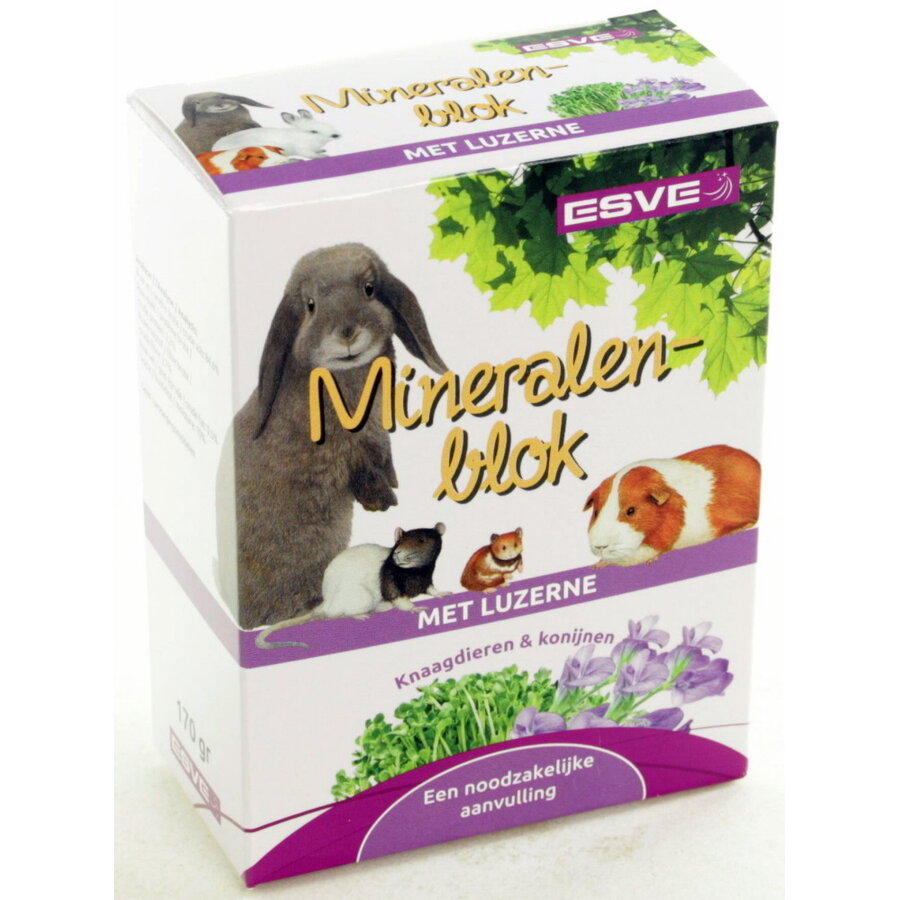 Mineralenblok met kruiden | 1 stuk | voor konijnen en knaagdieren