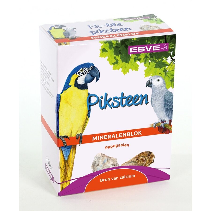 Piksteen voor papegaaien naturel rood 250 g | mineraalblok met calcium en jodium