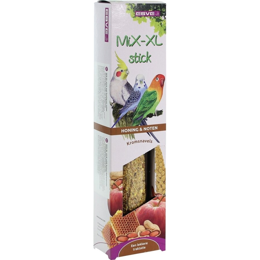 MiX-XL snackstick voor kromsnavels 225 g | honing fruit | honing noten | tropisch fruit | zonnepitten noten