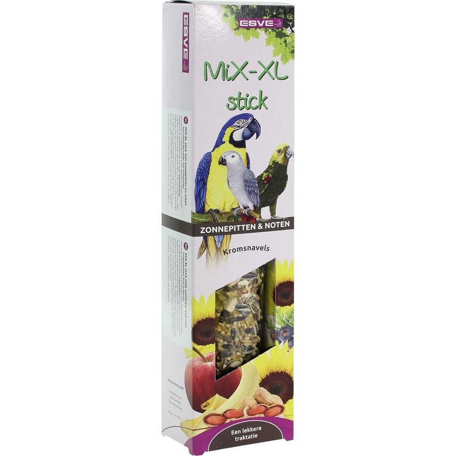 MiX-XL snackstick voor kromsnavels 225 g | honing fruit | honing noten | tropisch fruit | zonnepitten noten