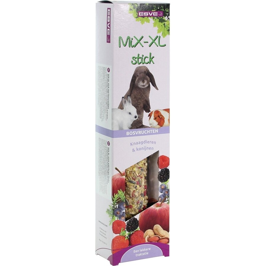 Mix XL stick voor knaagdieren en konijnen | fruit & noten of bosvruchten | 1 stuk