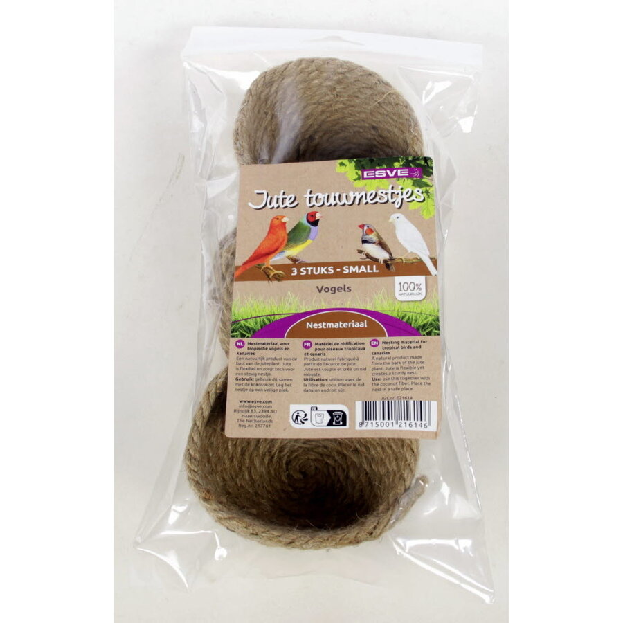 Jute touwnestje voor vogels | keuze uit Ø 8,5 cm of Ø 11,5 cm