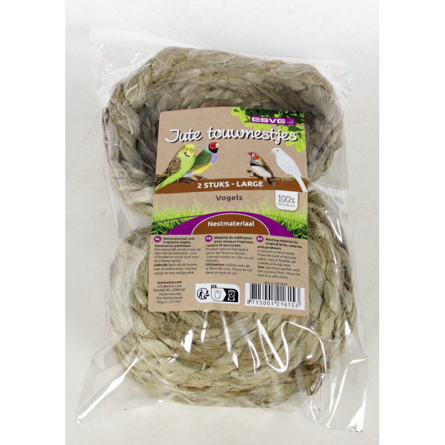 Jute touwnestje voor vogels | keuze uit Ø 8,5 cm of Ø 11,5 cm