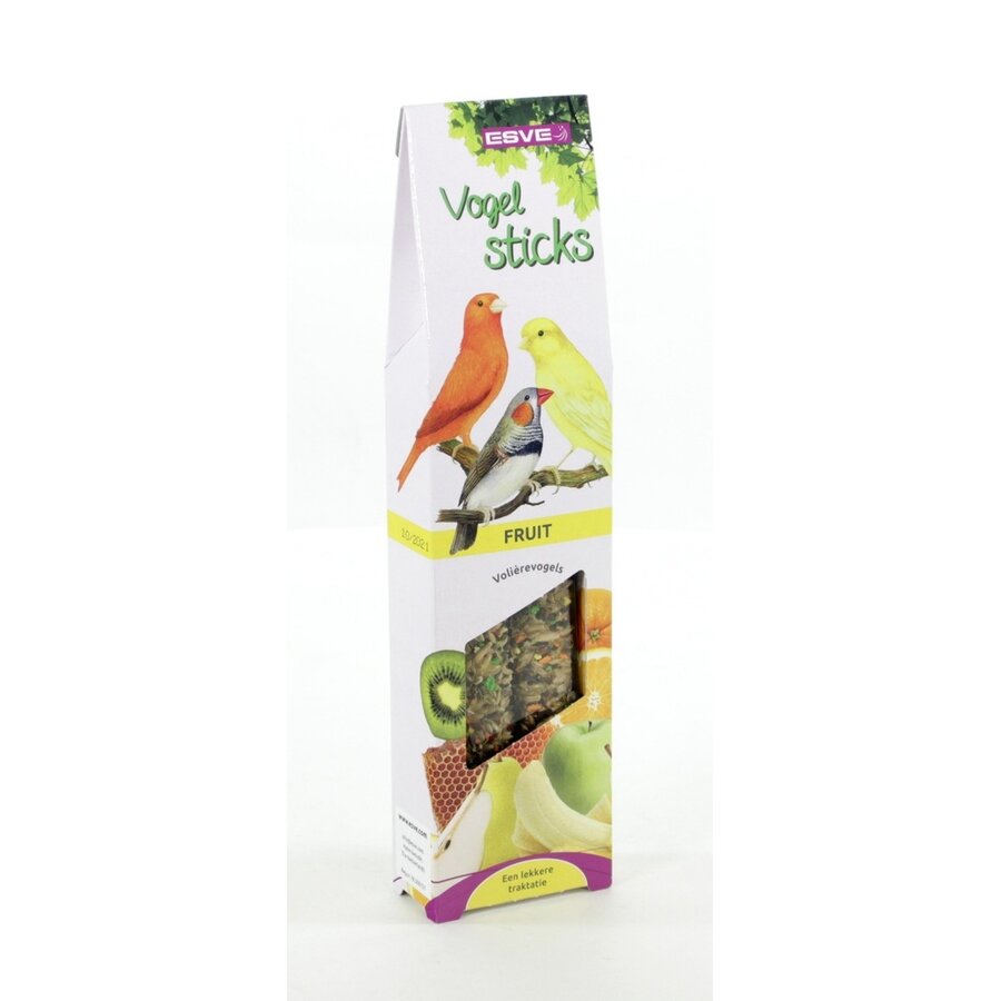 Vogelsticks voor kanaries | keuze uit fruitmix of appel en ei | 2 stuks