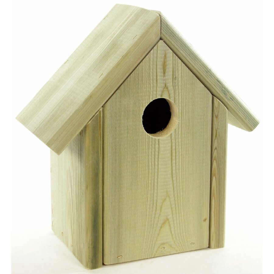 Nestkast huismus 16x12x26 cm | houten vogelhuisje met invliegopening 40 mm
