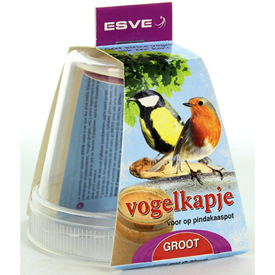 Vogelkapje voor pindakaaspot | small of large | beschermkap voor kleine tuinvogels