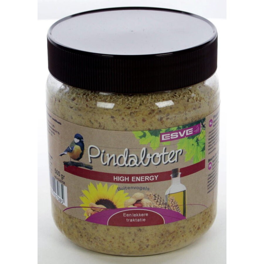 Pindaboter High Energy voor tuinvogels | 500 g | extra energierijke vogelpindakaas