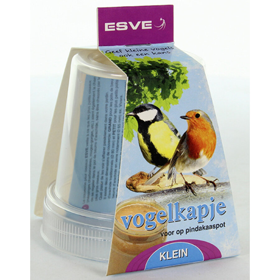 Vogelkapje voor pindakaaspot | keuze Small of Large