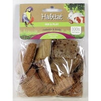 Coco husk foerageer- en knaagmateriaal 50 g | natuurlijk kokosvezel voor vogels en knaagdieren