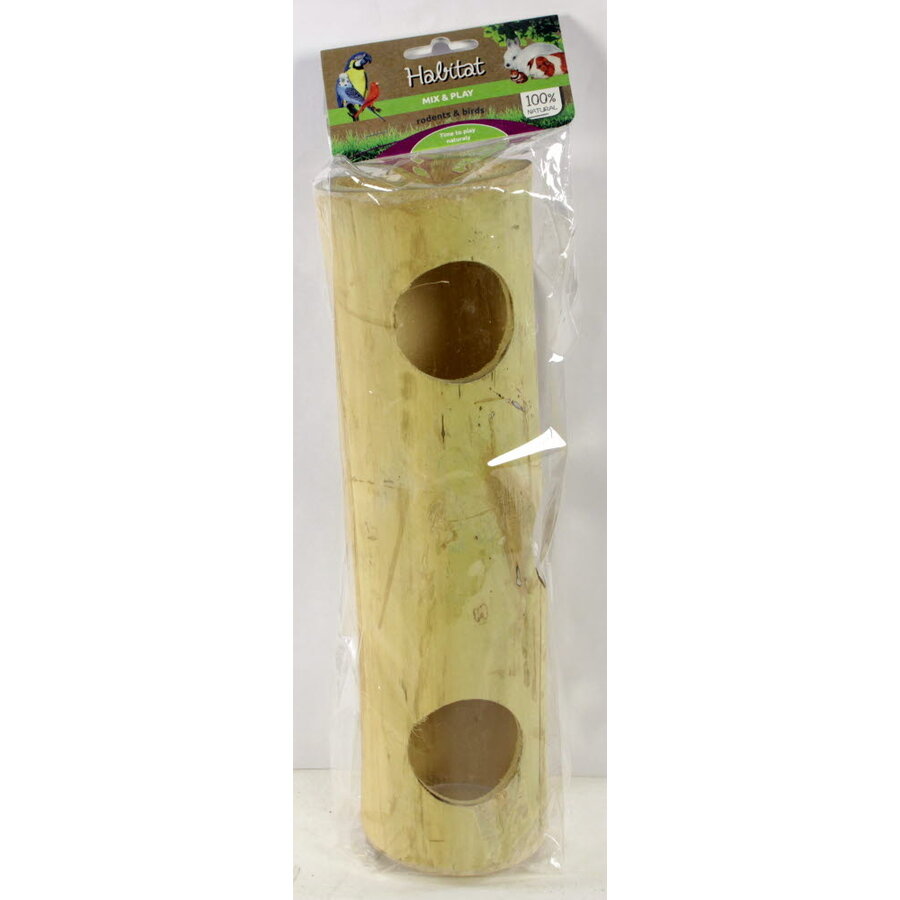 Bamboe voerpuzzel met 3 gaten voor snacks en verrijking | 30 cm